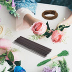 uxcell 100Pcs 2 Gauge Floral Wire, 11.81" Length Flower Stem Wires with 0.08" x 32.8ft Twine for Wreath Making, Flower Arrangement, Brown