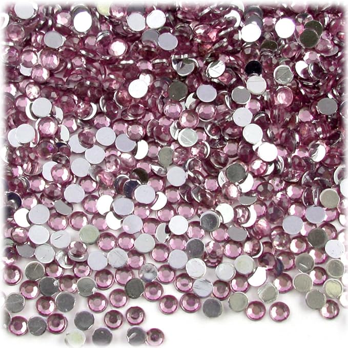 The Crafts Outlet 5-PK Set (7,200-Piece), Round 3mm Rhinestones, Flatback, Green Tones