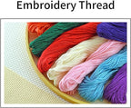 Joyhoor Cross Stitch Kits for Beginners Stamped Cross-Stitch Supplies Needlework preprint Embroidery Kits for Adults DIY Needlepoint Kits Embroidery Patterns 11CT-Cross Flowers 18x18 inchs