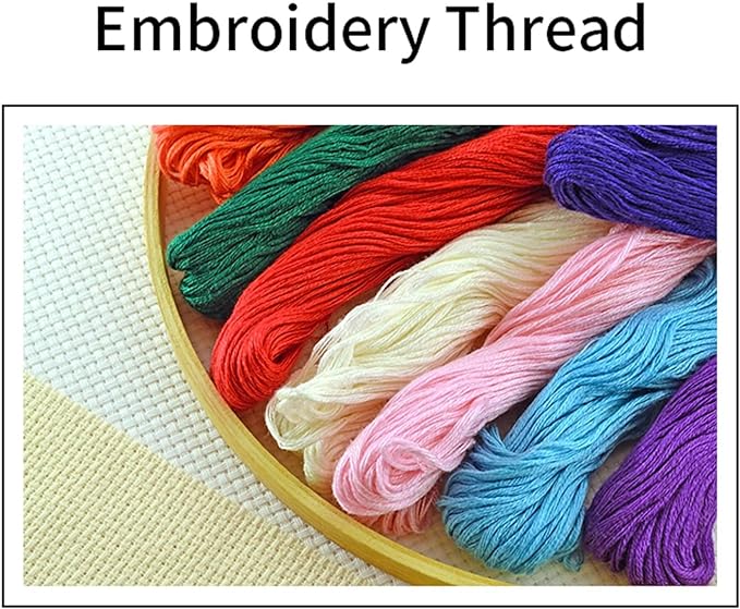 Joyhoor Cross Stitch Kits for Beginners Stamped Cross-Stitch Supplies Needlework preprint Embroidery Kits for Adults DIY Needlepoint Kits Embroidery Patterns 11CT-Eagle Mountain and River 18x18 inchs