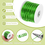 MECCANIXITY 9 Gauge Anodized Aluminum Craft Wire Bendable Bonsai Training Wire 56 Feet 3mm for Sculpting Crafts Wreath Floral Beading Jewelry Making, Green