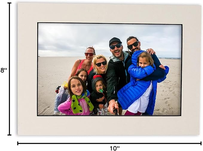 Pack of 25 Acid Free 8x10 Mats Bevel Cut for 5x8 Photos - White with Black Core Precut Matboards With Backing Boards and Clear Photo Mat Bags For Pictures, Photos, Framing - 4-ply Thickness
