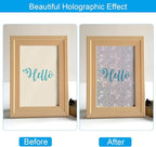 PATIKIL 11.7x8.3" Holographic Sticker Paper, 10Sheets A4 Polypropylene Self-adhesive Transparent Waterproof Laminate Overlay Film for Photo Cards Scrapbook Decorations, Butterfly