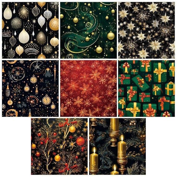 Chritmas Scrapbook Paper Ballon Ribbon Festival Patterned Paper 6×6,24 Sheets Single-Sided Scrapbooking CardStock Papers Pad for Holiday Cardmaking DIY Origami Journaling Papers.