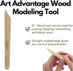 Art Advantage Wood Modelling Tool 8" – Wood Sculpting, Clay, Carving & Crafting Tool, Wooden Playdough Tools for Pottery, Polymer Clay, and DIY Projects