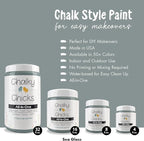 Chalky Chicks All-in-One Chalk Paint for Furniture or Cabinet - 4 Fl Oz - Matte Finish Sea Glass (Light Blue) for Metal, Wood Furniture Paint - No Sanding All-in-One for Home Decor & Crafts, USA Made