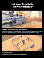 Creality 10W Laser Engraver, Falcon Pro with 3-in-1 Laser for Wood Engraving, 72W Efficient Laser Engraving Machine Fit, for Wood, Metal, Paper, Acrylic, Leather, Glass Tumbler Ring, 17" x 16"