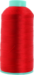 Mandala Crafts Bonded Nylon Thread Red Heavy Duty Sewing Threads - 2843 YDs Size 46 210D T45 Tex 45 Thread for Leather Jeans Weaving Outdoor Marine Upholstery Threads