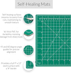 Breman Precision Self Healing Cutting Mat 9x12, 12x18, 18x24 Inch - 3-Pack Rotary Mats for Crafts - 2 Sided 5 Ply PVC Self Healing - Fabric Cutting Mat for Sewing
