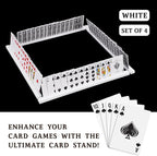 Playing Card Holder Stand Width 400mm (15.75 in.) White Acrylic Set for Playing Card Games, Trading Card or Other Card, Board Games (4 Pcs, White)