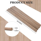 24pcs Wooden Dowel Rods, 3/8 X 12 Inch Long Walnut Dowel Rod Wooden Sticks for Crafts, Round Wood Filler Sticks, Unfinished Wood Dowels for Woodworking Building Material Window Cake Support