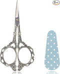 BIHRTC 4.5inch Scissors with Leather Case Plum Blossom Scissors Small Sharp Tip Stainless Steel Craft Scissor Shear for Office Home Sewing Supplies Cross Stitch Needlework DIY