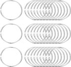 PATIKIL 3.1" x 3.5" Loose Leaf Binder Rings, 30 Pcs Metal Book Rings Nickel Keychain Ring for Paper Index Cards Flash Card Notebook Rings Office Home Book Binder, Silver Tone