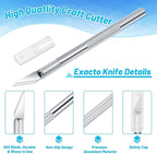 Anezus Exacto Knife Hobby Cutter with A4 Self Healing Cutting Mat Hobby Knife Set with 30 PCS Exacto Blades Precision Art Knife for Crafts Paper Scrapbooking Stencil