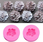 Wehous 2PCS Carnation Flower Candle Molds, 3D Flower Fondant Chocolate Cake Cupcake Topper Decoration Mold, Cute Floral Epoxy Resin Candle Soap Wax Concrete Polymer Clay Casting Craft Mould
