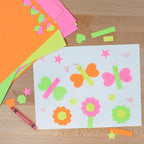 Basic Shapes 2: Hearts, Stars, Hexagons, Rectangles, 696 Pieces US Made Card Stock Punch Out Geometric Shapes in 3 Sizes and 4 NEON Colors for Math, Pattern Play and DIY Crafting