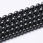 36pcs 12mm AAA Black Hematite Beads Crystal Energy Stone Healing Power Natural Stone Gemstone Round Loose Beads for Jewelry Making DIY Bracelets