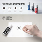 Premium Stamp Ink, Quick-Drying & AP-Certified Non-Toxic Refill Ink for Self-Inking Stamps, Date Stamps and Stamp Pads (Black, 2oz)
