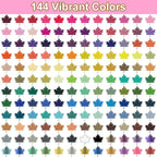 144 Colors Dual Tip Acrylic Paint Markers，Waterproof, Non-Toxic, Odorless Acrylic Markers Pens，Paint Pens & Paint Markers for Rock, Wood, Glass, Stone, Canvas, Ceramic, Fabric and Paper Painting