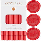 Wax Seal Sticks Red, ONWINPOR 20pcs Glue Gun Wax Sealing Sticks for Wax Seal Stamp, Mini Wax Seal Gun Sticks Suit to 0.28'' Glue Gun, Wedding Invitations (Bright Red)