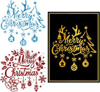 ORIGACH 2 PCS Merry Christmas Hot Foil Plate for Card Making DIY Scrapbooking Paper Decor Embossing Foil Handmade Craft