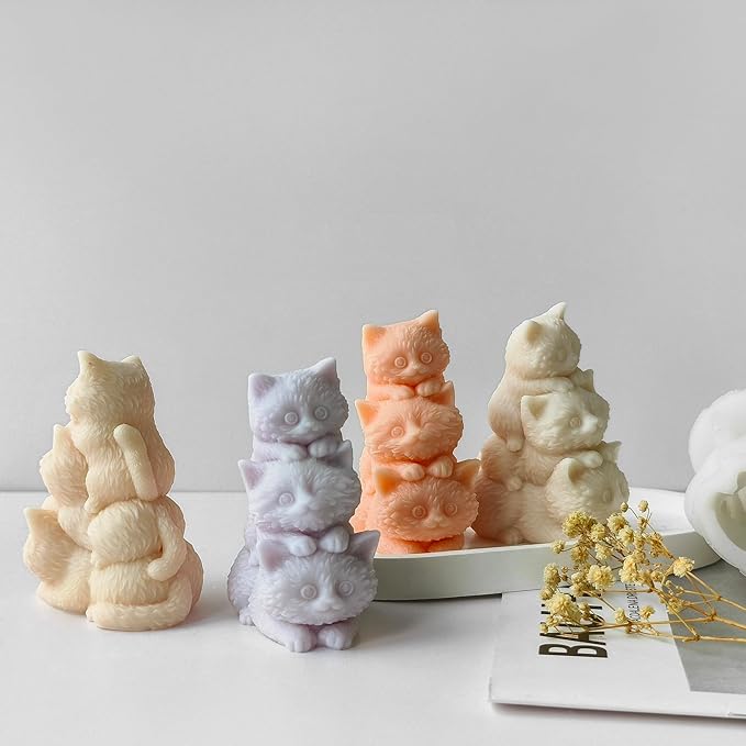 Cat Soap & Candle Mold - Silicone 3D Molds for Candy & Home Decor - Resin Casting & Making Molds