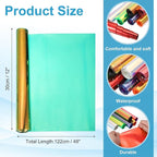 MECCANIXITY Holographic Clear PVC Vinyl Film Holographic PVC Fabric Waterproof Dichroic Film 12 x 48 Inch for Handbags Bows Earrings DIY Craft,Laser Green