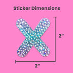 StickerBeans® Rhinestone Alphabet Letter Sticker X - Unique Sparkly Design 2” x 2” Cut-to-Shape Adhesive - Personalization, Collecting, Gifting, Scrapbooking, Decorating Laptops, Phone Cases, All Ages