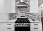 4 Pieces Peel and Stick Backsplash for Kitchen, 3" x 6" PVC Subway Tile Upgraded Distressed Wood Backsplash Stick on Tile Elevate Kitchen, Bathroom, Fireplace,RV