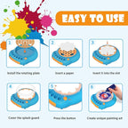Hewaurorion Paint Spin Art Machine Kit for Kids, Arts & Crafts Painting Spinner Toys Kits Sets for Boys & Girls Ages 6 7 8 9 Year Old Blue