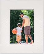 Pack of 25 Acid Free 11x14 Mats Bevel Cut for 8.5x11 Photos - Golf Ball Texture Precut Matboards for Pictures, Photos, Framing - 4-ply Thickness