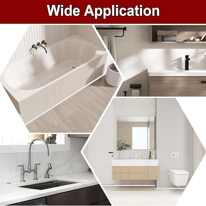 uxcell 197 Inch Flexible Quarter Round Molding Silicone Peel and Stick Trim Self Adhesive Shower Water Barrier for Corner Decor Bathroom Kitchen, Gray