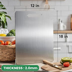 Titanium Cutting Board, 2025 New Upgrade 100% Pure Titanium Cutting Boards for Kitchen, Hygiene & Durability Non Stick Chopping Board, Double sided Cutting Mat, Easy to Clean (18 * 12)