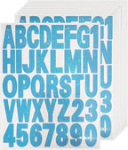Starboling Letter Stickers,2 inch 8 Sheets Blue Alphabet Sticker,Self Adhesive Vinyl Letter Stickers Mailbox Numbers,for Arts Crafts Outdoor Sign Poster Mailbox Sign Doors Mailboxes Car Truck