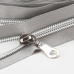 Sawoake 10 Yards Bulk #5 Nylon Coil Zipper, Pale Bluish White With Silver Teeth, 10 Sliders for DIY Sewing Craft Bags