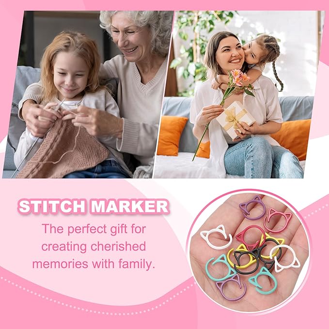 uxcell 50pcs Stitch Markers, Spiral Stitch Markers Crochet Needle Clip Counter Knit Ring Crochet Locking Sewing Accessories for DIY Handcraft Knitting and Crocheting, Lake Blue