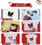 HTVRONT Christmas HTV Vinyl Rolls Heat Transfer Vinyl - 12" x 8ft Buffalo Plaid HTV, Iron on Vinyl for T Shirt and Christmas Decorations (Red and Black Plaid)