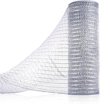 Anivia Deco Mesh Ribbon, 10inch x 30 Feet Each Roll Metallic Foil Mesh Ribbon for Wreaths Swags, Holloween, and Christmas Tree Decoration (Silver/Silver Foil)