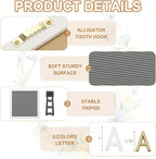 PATIKIL Felt Letter Board, 10x10Inches Gray White Wooden Changeable Message Board with Storage Bag Stand for Kitchen Menu Classroom Farmhouse Decor Notes, White Bronze Letter