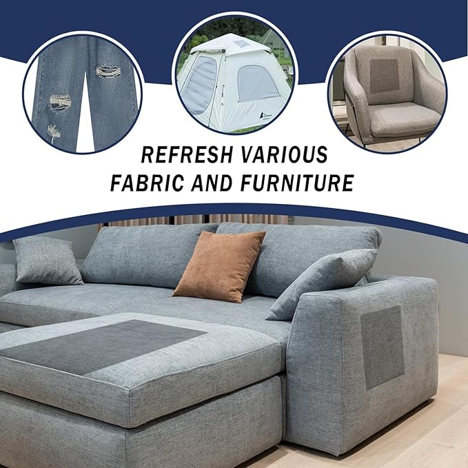Canvas Repair Patch, Strong Sticky Fabric Repair Tape, Self-Adhesive Fabric Patch for Sofas, Tote Bags, Clothing, Car Seats, Furniture (Brown, 3.5X79 Inch)