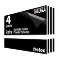 Trotec TroLase | 12"x20"x1/8", 4 Pcs | Black/White | 2 Ply | Modified Acrylic | Laser Engraving Double Color Plastic Sheet | Engraving Blanks for Laser, Saw, Guillotine | Made in USA