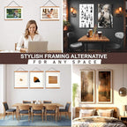 DACRI HOME 55" Magnetic Poster Hanger Frame - Sturdy Teak Wood Poster Frame, Strong Magnets for Easy Hanging Map Picture Canvas Print Scroll Wall Art 55x32 55x39 55x40 (55 Inch, Black)