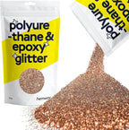 Hemway Polyurethane & Epoxy Resin Glitter 100g / 3.5oz Metallic Crystal Flake Additive for Flooring Jewelry Tumblers Glass Pigment - Fine (1/64" 0.015" 0.4mm) - Bronze Brown