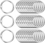 PATIKIL 0.8" x 1" Loose Leaf Binder Rings, 30 Pcs Metal Book Rings Nickel Keychain Ring for Paper Index Cards Flash Card Notebook Rings Office Home Book Binder, Silver Tone