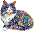 Lazy Cute Cat Puzzles Adults Gifts Wooden 175 Pieces 11.4 * 10.4in