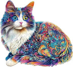 Lazy Cute Cat Puzzles Adults Gifts Wooden 175 Pieces 11.4 * 10.4in