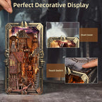 Book Nook Kit - DIY Miniature House Dollhouse Kit for Adults and Teens, Medieval Fantasy Viking Theme Bookshelf Decor 3D Wooden Puzzle Bookend, Gifts for Family, Friends (Voyage Through The Storm)