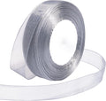 Ribbon for Gift Wrapping 3/4 inch Grey Sheer Organza Ribbon for Flower Bouquet Tulle Thin Chiffon Ribbons for Wedding Invitations Christmas Halloween Presents Decorations Crafts 50 Yards