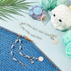 NBEADS 2 Pcs Flower and Bee Knitting Row Counter Chains, Number Beads Acrylic Stitch Markers Row Counting Accessories for Knitting Crochet Tracking Project Progress