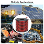 18 Gauge 2 Conductor PVC Tinned Copper Electrical Wires, 32.8FT/10M Red and Black Double Parallel Wire,0.82mm²，for DIY Projects, Home Electrical, Power Wiring,Car Speaker Wires, LED Wires.